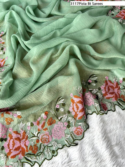3117Pista Bt Sarees