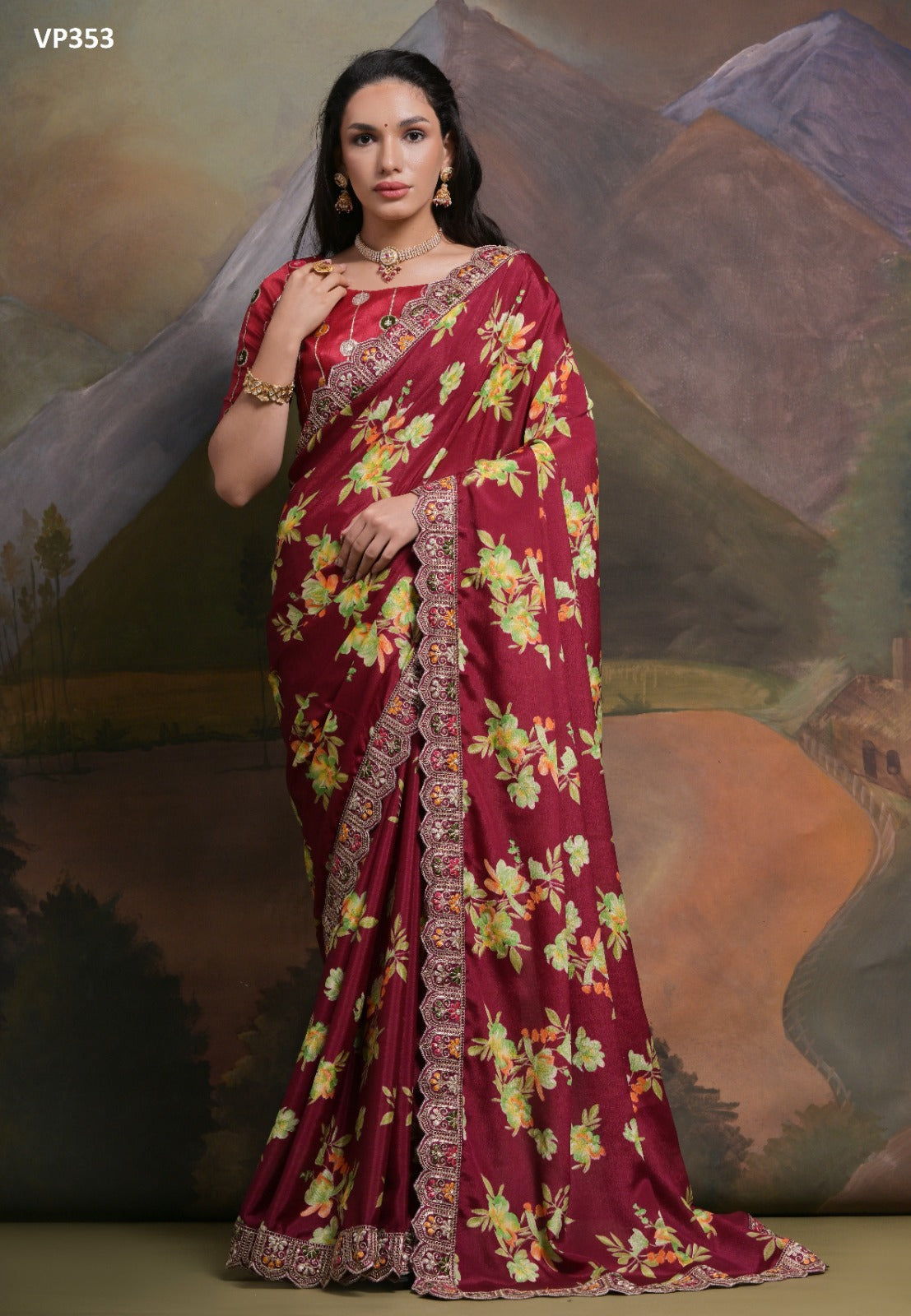 Vp353 Myra Fashion Berry Sarees