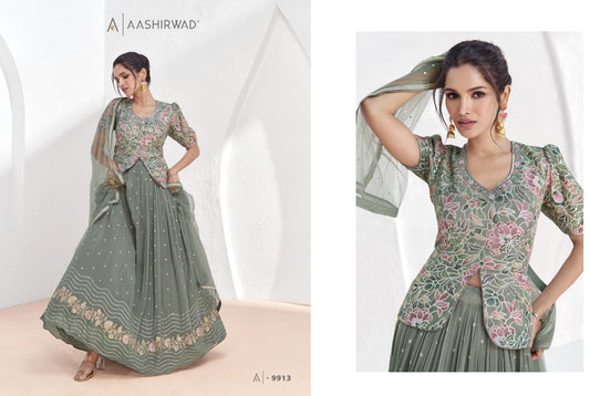 9913 Aarzoo Aashirwad Creation Indowestern Pair