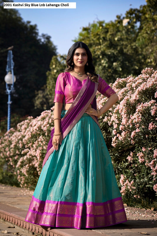 2001 Kashvi Sky Blue Lnb Lehenga Choli