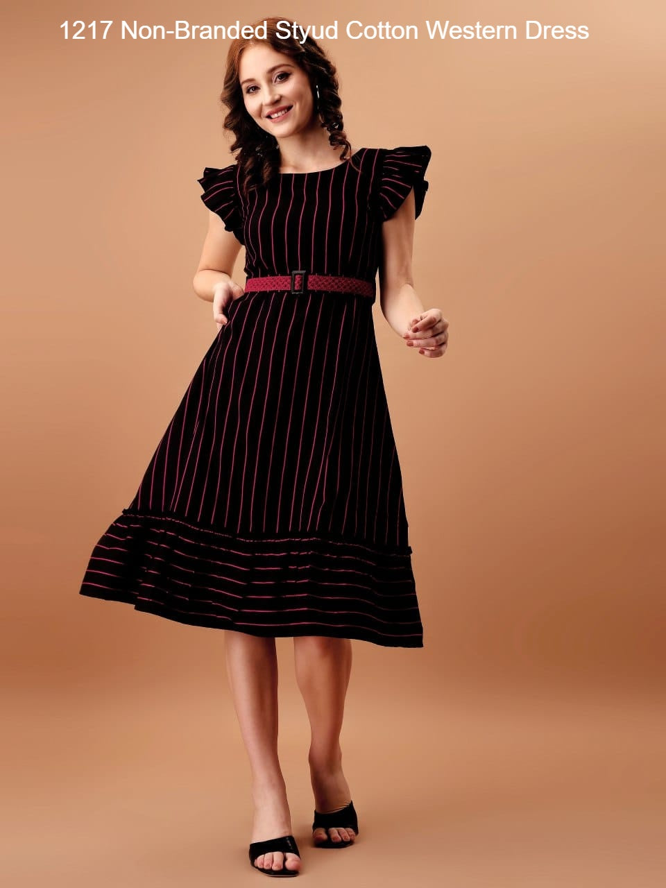 1217 Non-Branded Styud Cotton Western Dress