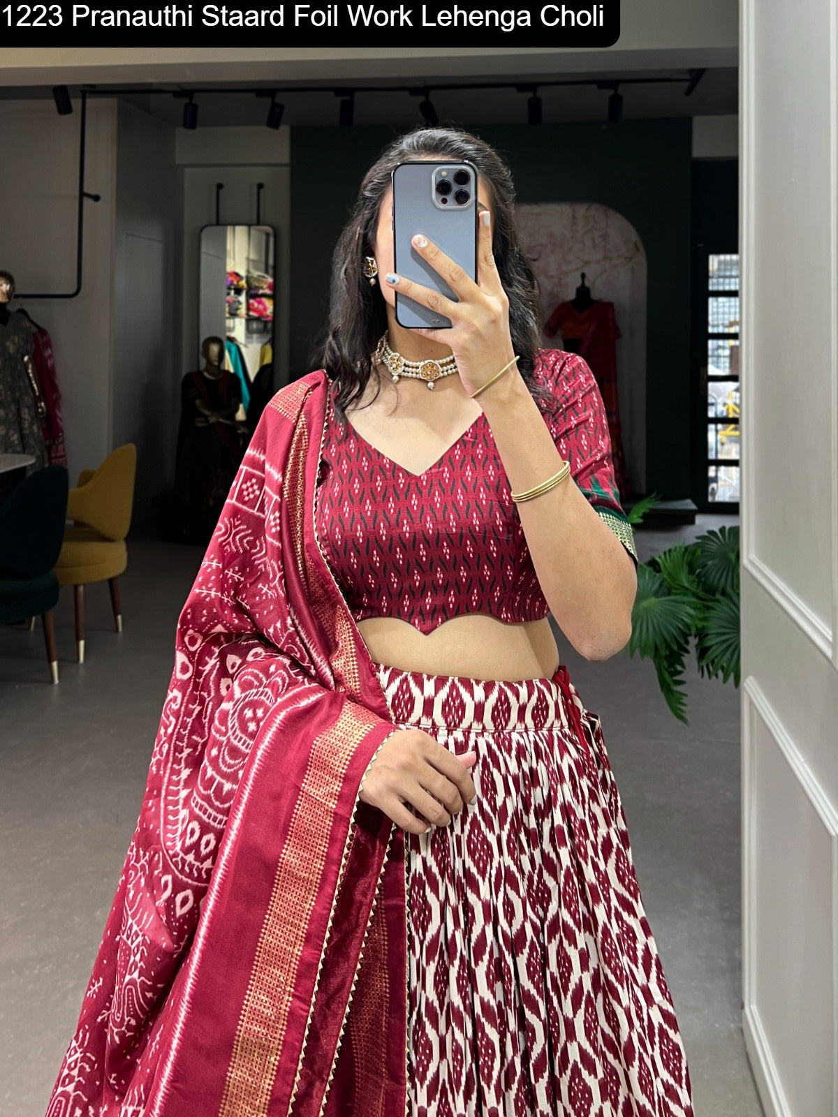 1223 Pranauthi Staard Foil Work Lehenga Choli