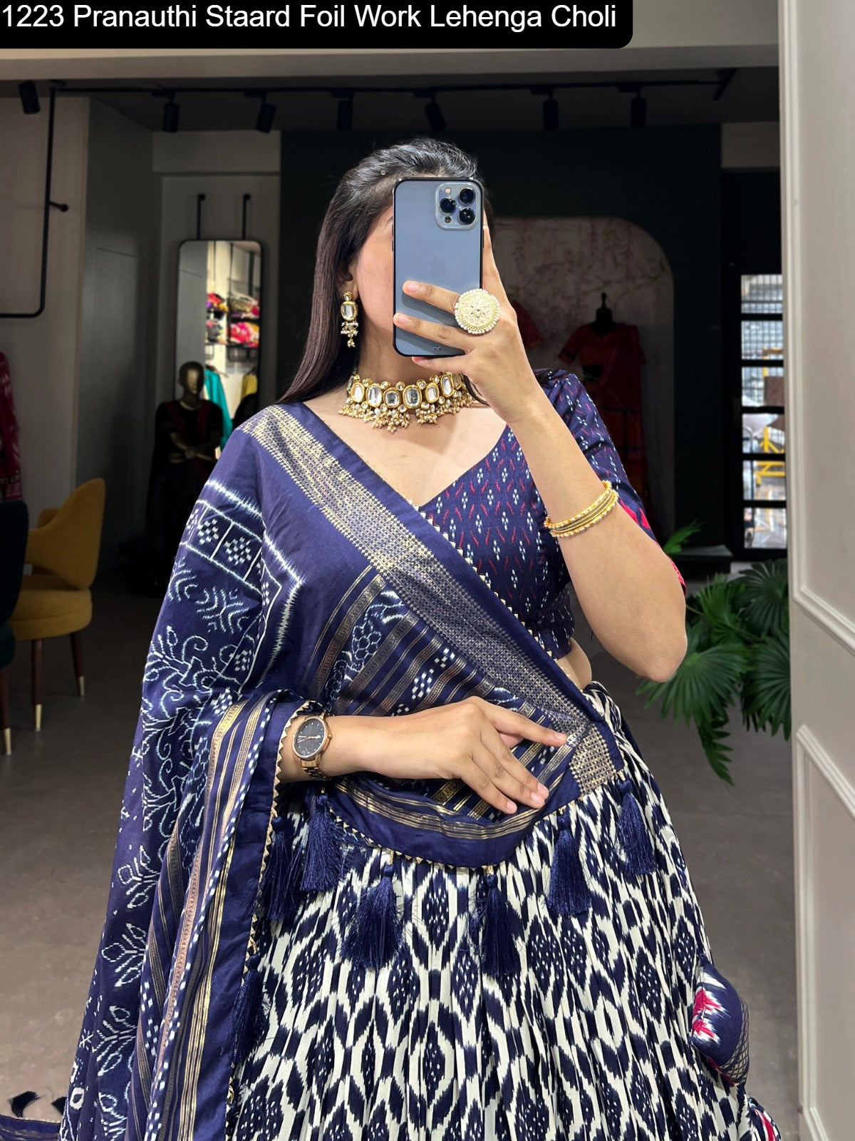 1223 Pranauthi Staard Foil Work Lehenga Choli
