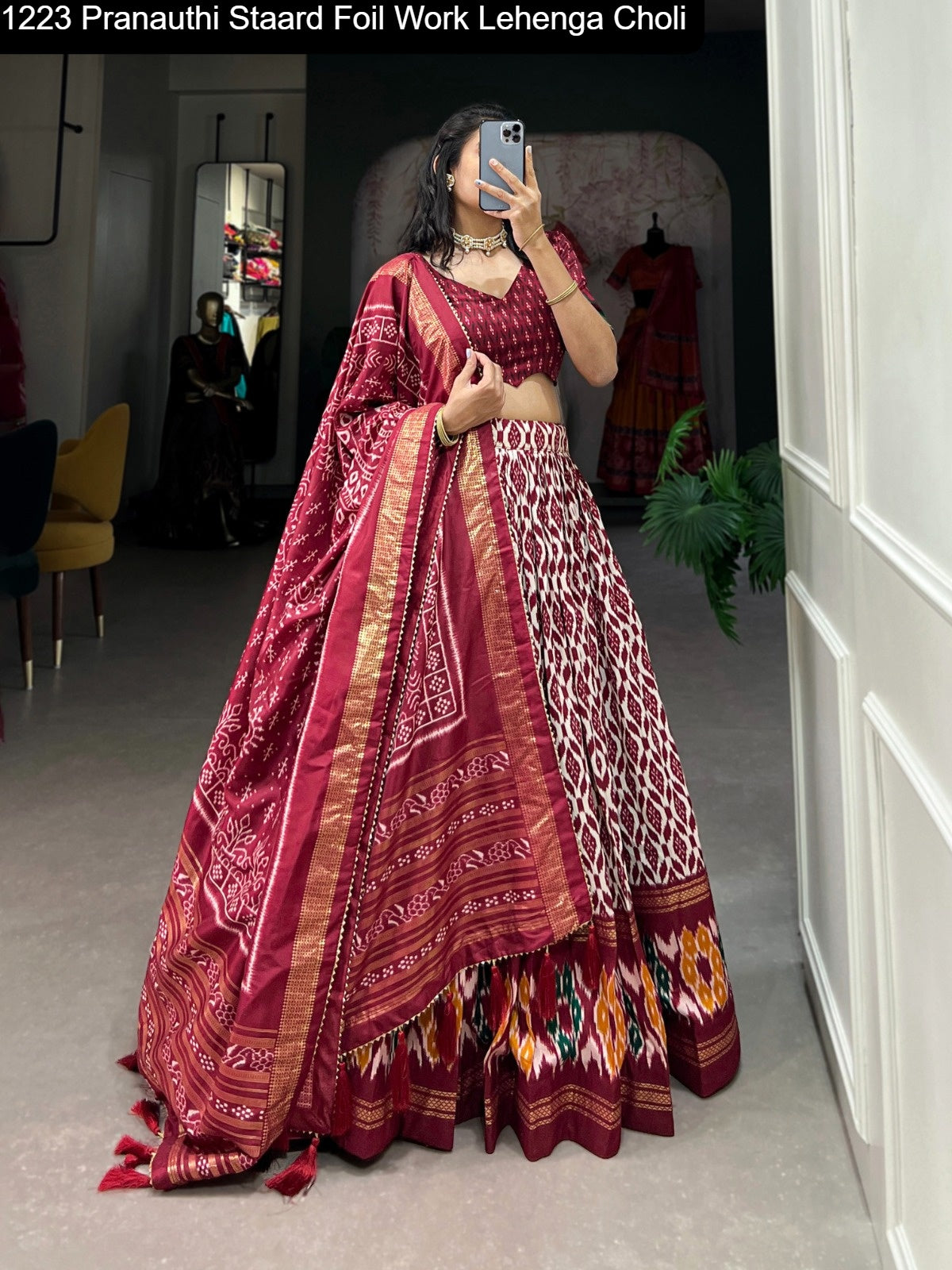 1223 Pranauthi Staard Foil Work Lehenga Choli