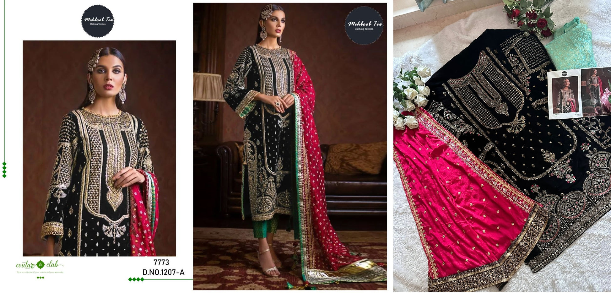 1207-A Mehboob Tex Pakistani Salwar Suits