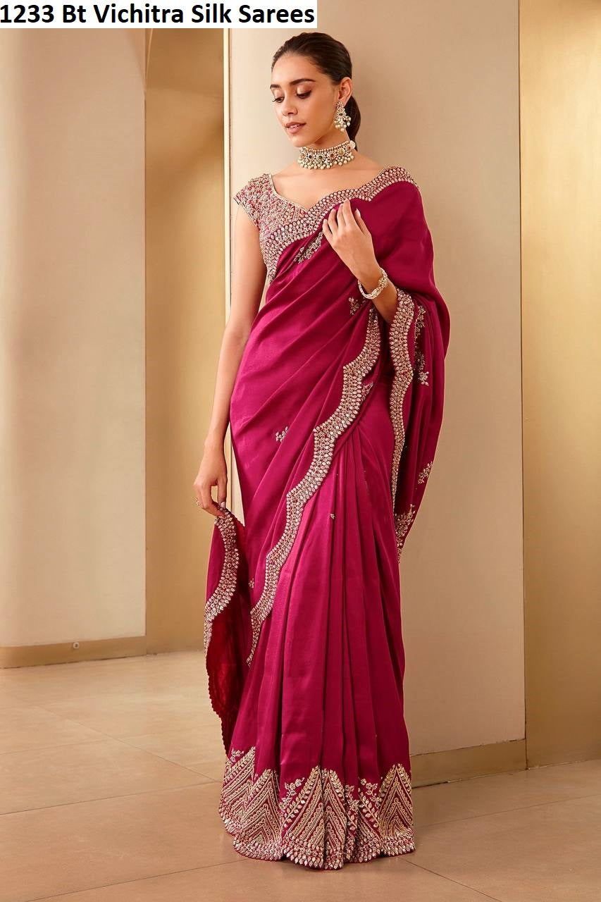 1233 Bt Vichitra Silk Sarees
