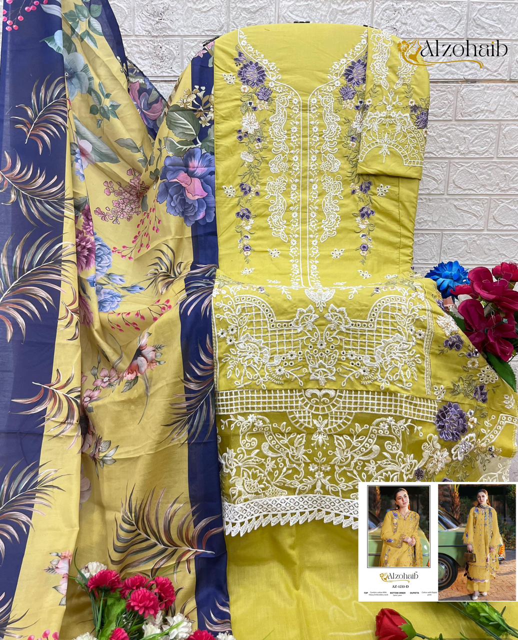 1233C Zahra Vol 2 Al Zohaib Cotton Pakistani Salwar Suits