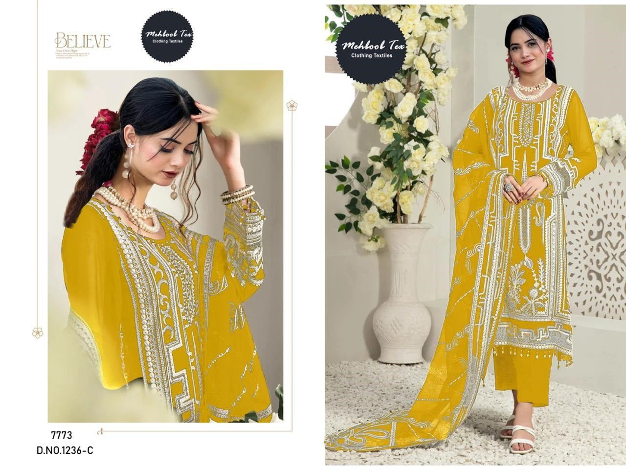 1236-C Mehboob Tex Georgette Pakistani Salwar Suits