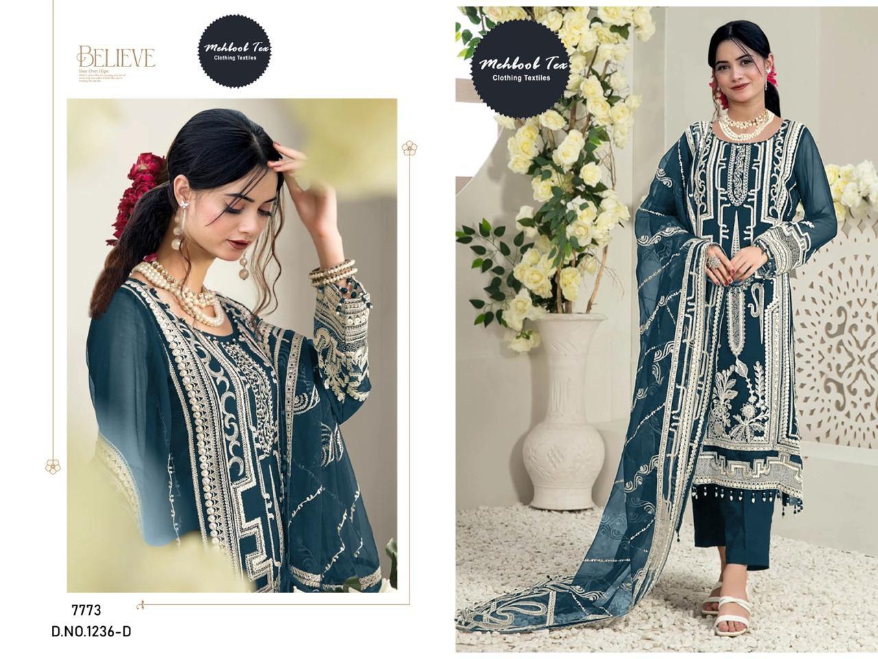1236-D Mehboob Tex Georgette Pakistani Salwar Suits