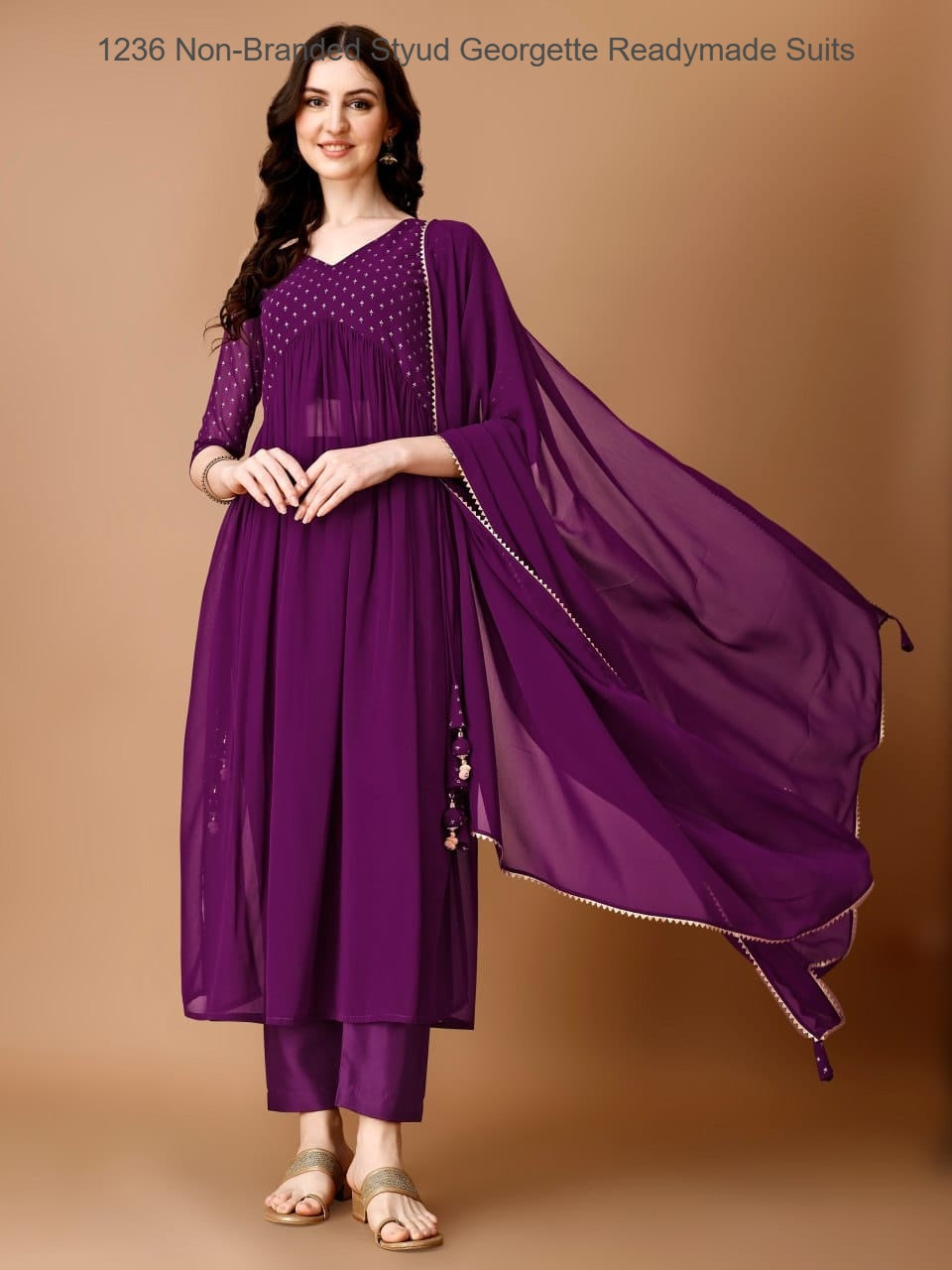 1236 Non-Branded Styud Georgette Readymade Suits