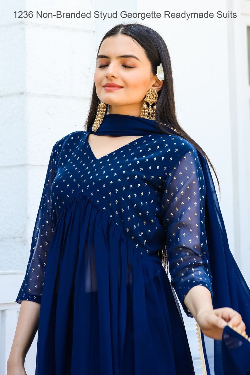 1236 Non-Branded Styud Georgette Readymade Suits