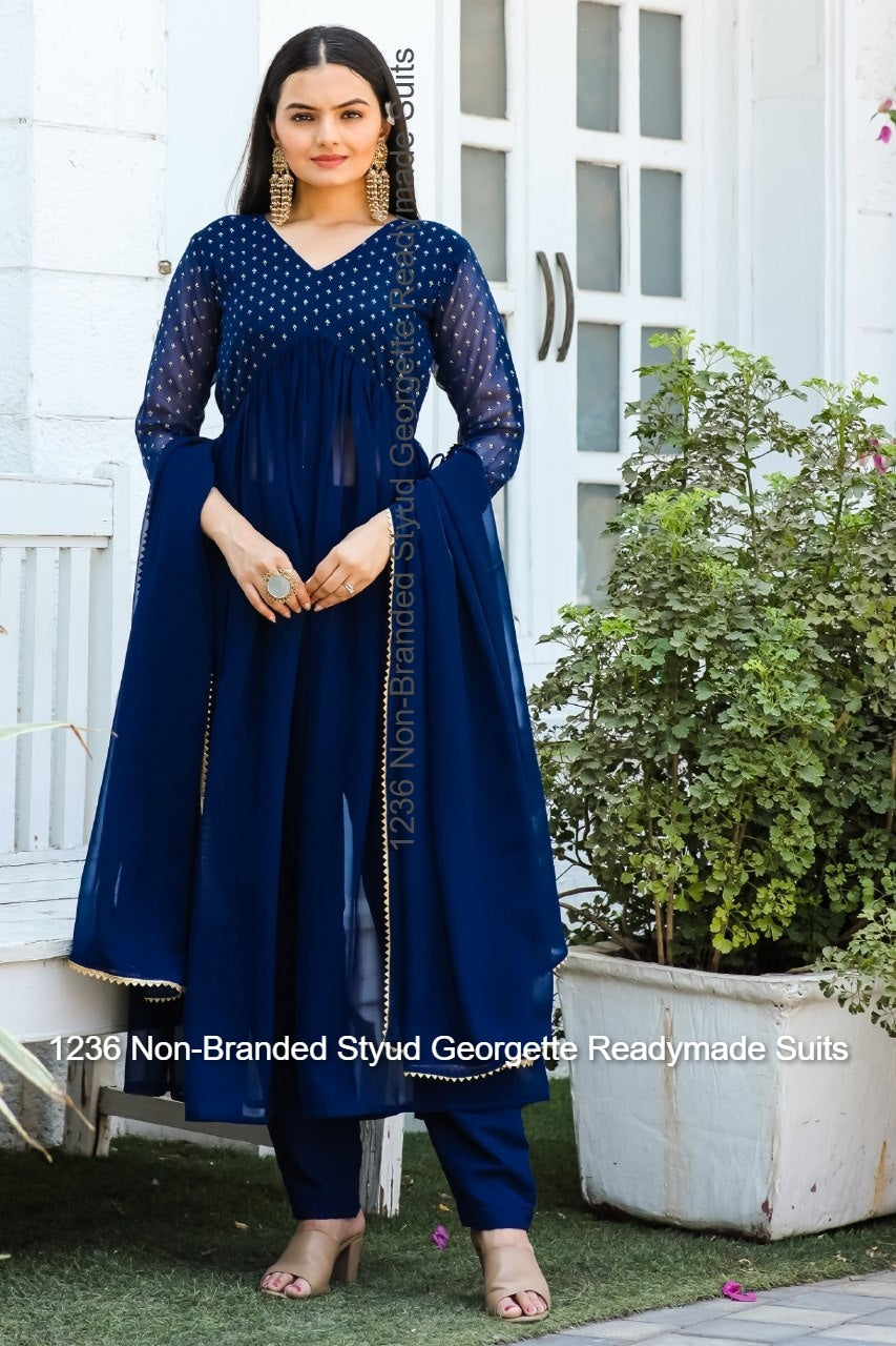 1236 Non-Branded Styud Georgette Readymade Suits