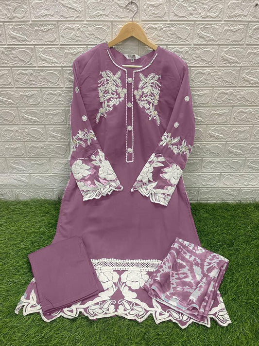 1237 Violet Laxuria Trendz Neck Work Pakistani Readymade Suits
