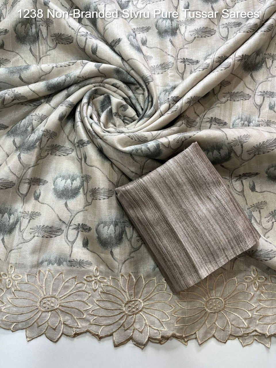 1238 Non-Branded Stvru Pure Tussar Sarees