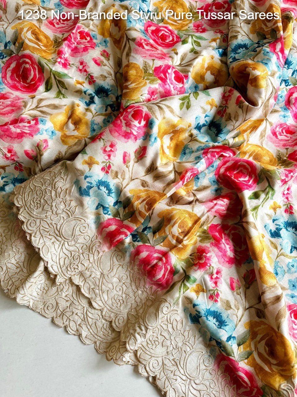1238 Non-Branded Stvru Pure Tussar Sarees