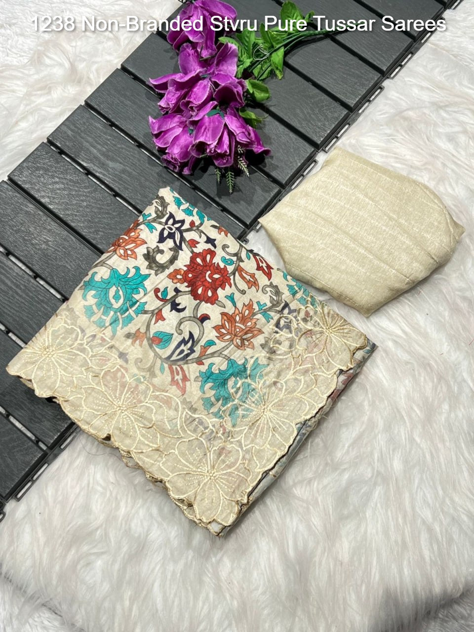 1238 Non-Branded Stvru Pure Tussar Sarees