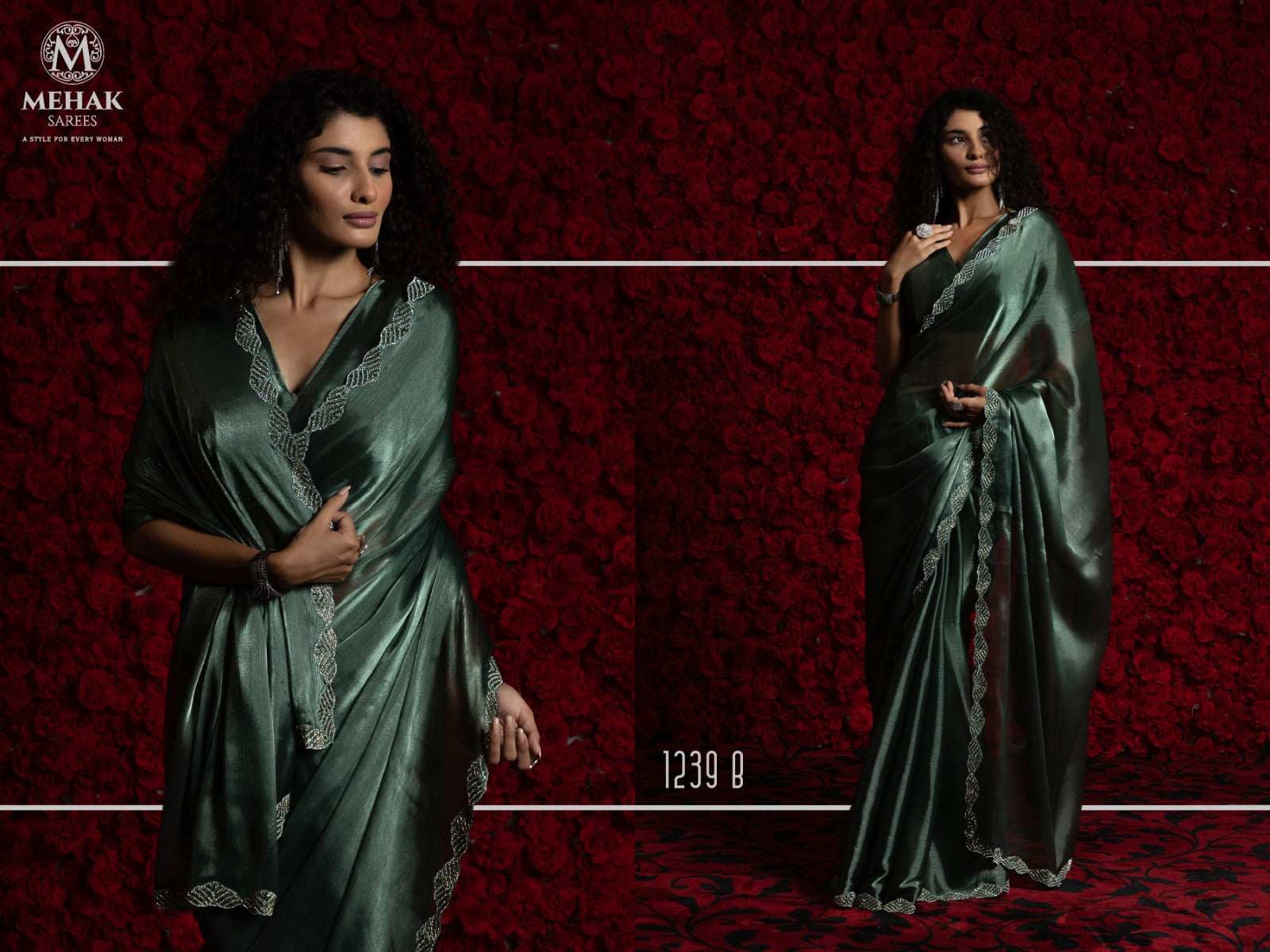 1239-B Mehek Tissue Chiffon Sarees