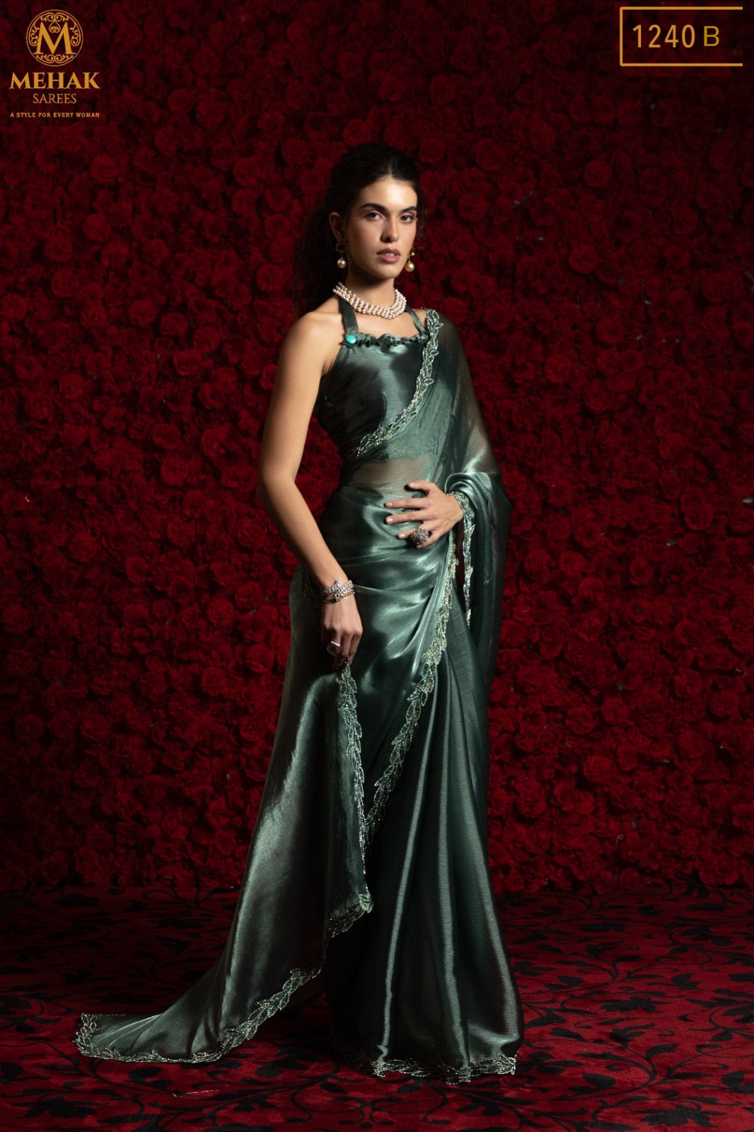 1240-B Mehek Tissue Chiffon Sarees