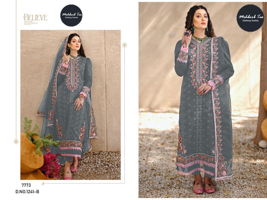 1241-B Mehboob Tex Organza Pakistani Salwar Suits