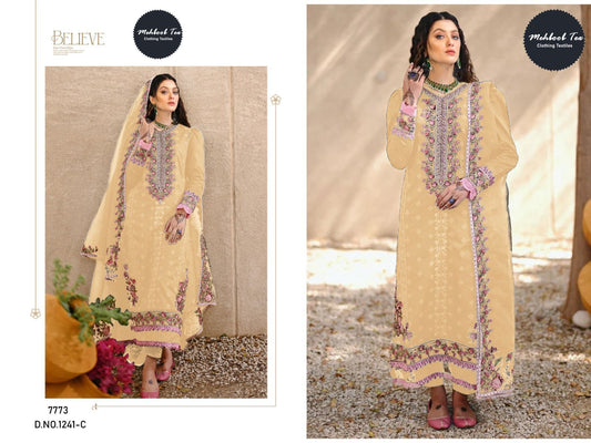 1241-C Mehboob Tex Organza Pakistani Salwar Suits
