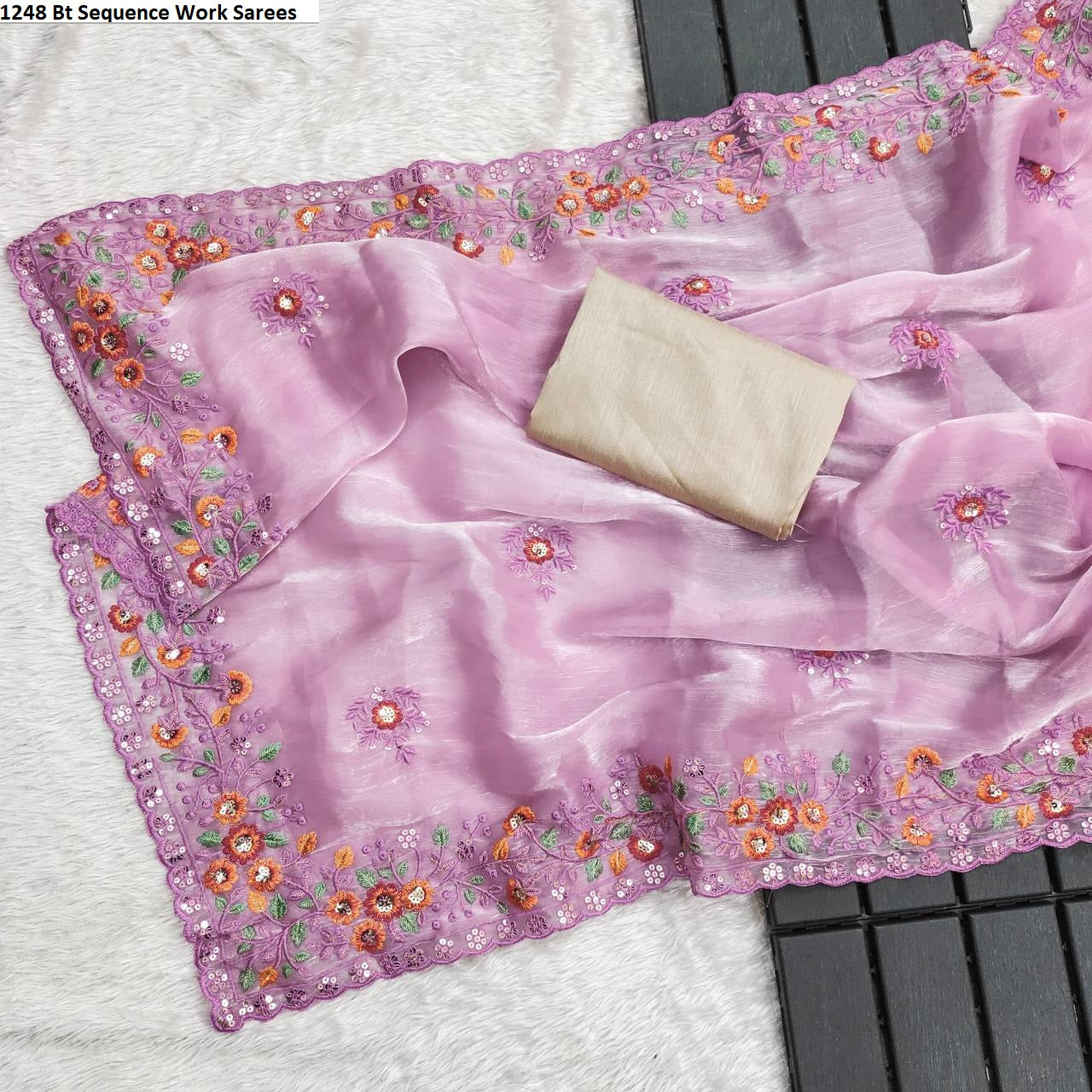 1248 Bt Sequence Work Sarees