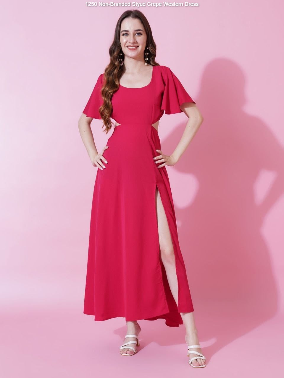 1250 Non-Branded Styud Crepe Western Dress