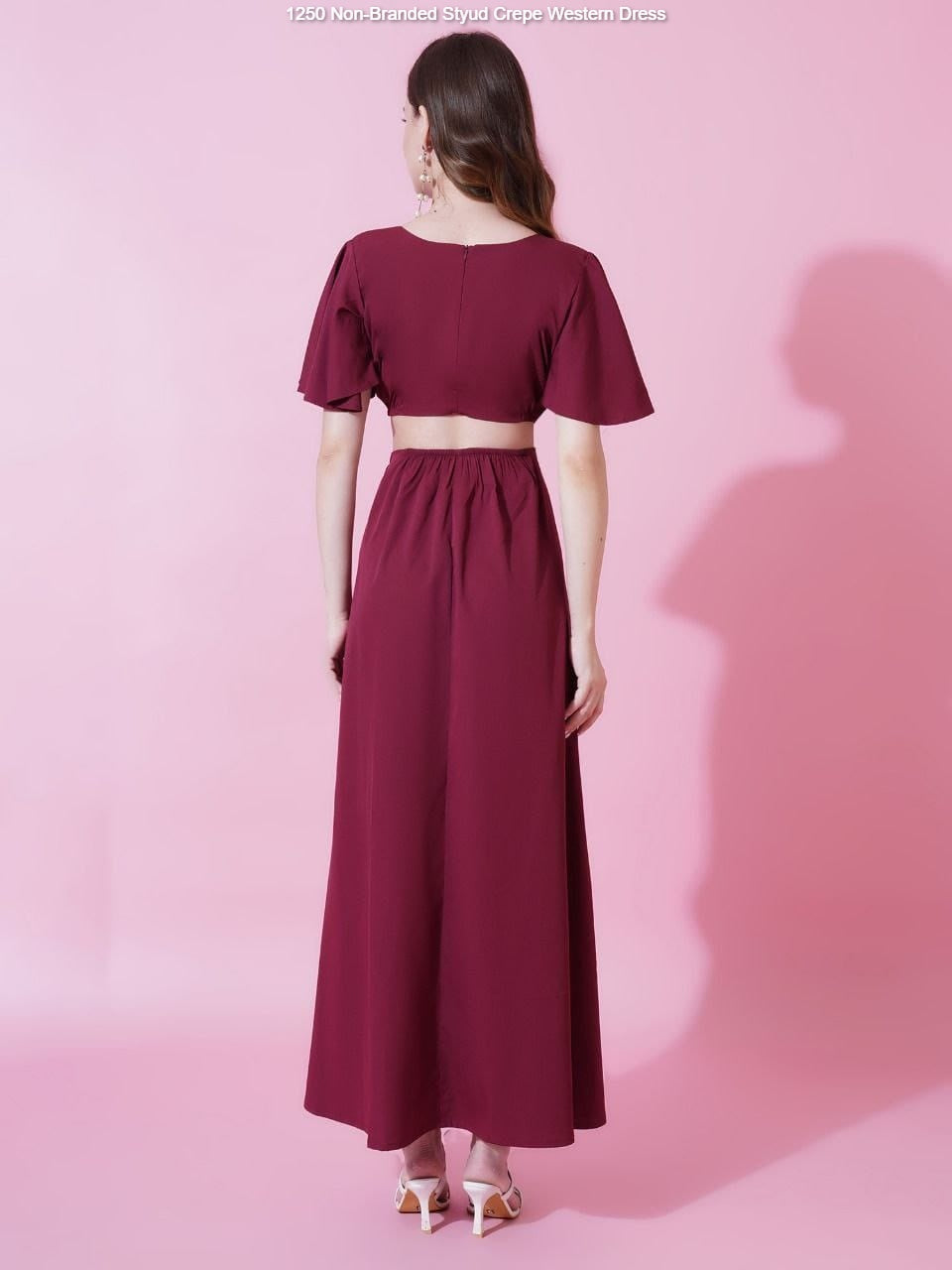 1250 Non-Branded Styud Crepe Western Dress