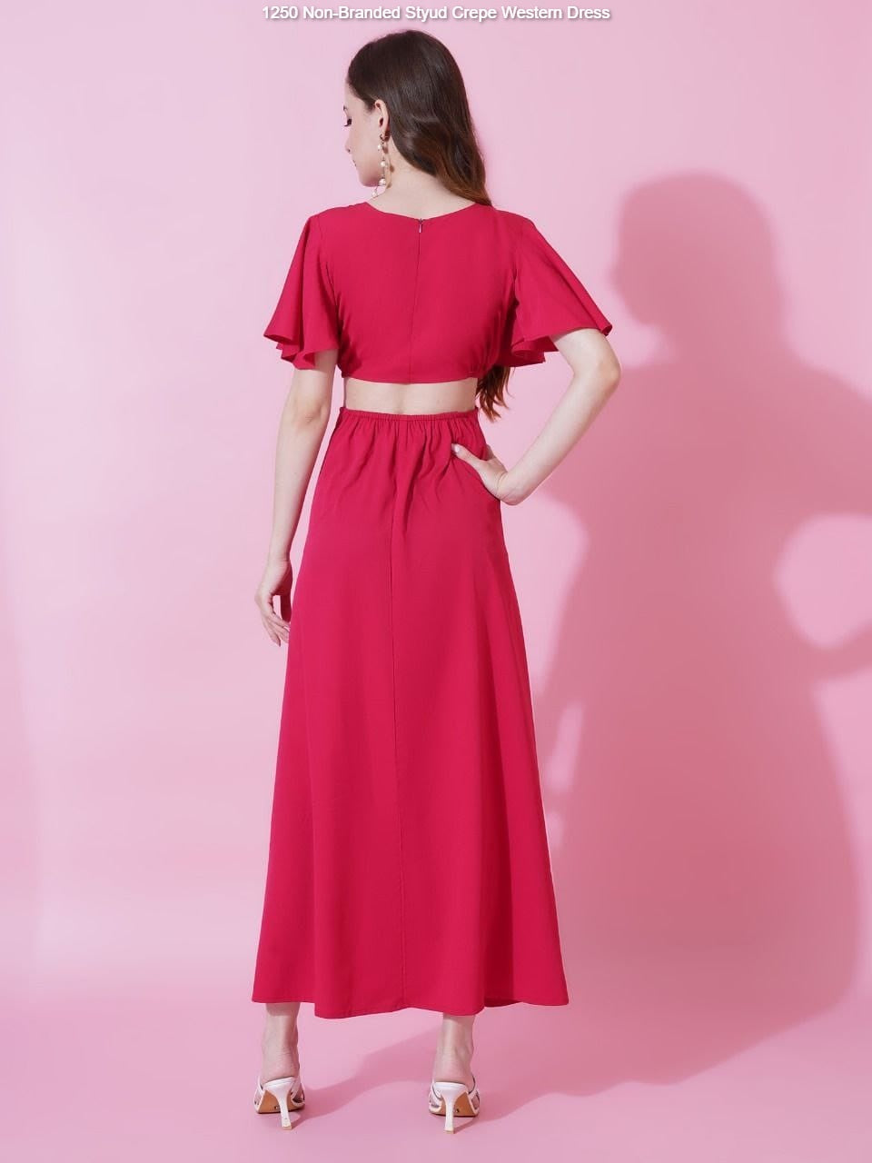1250 Non-Branded Styud Crepe Western Dress