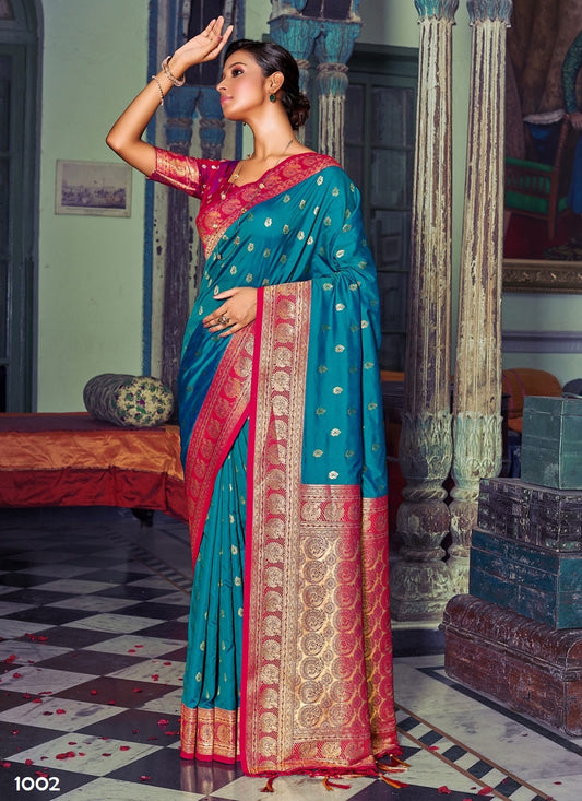 1002 Banarasi Silk Sangam Sarees