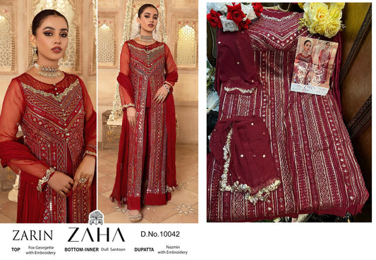 10042 Zaha Pakistani Salwar Suits