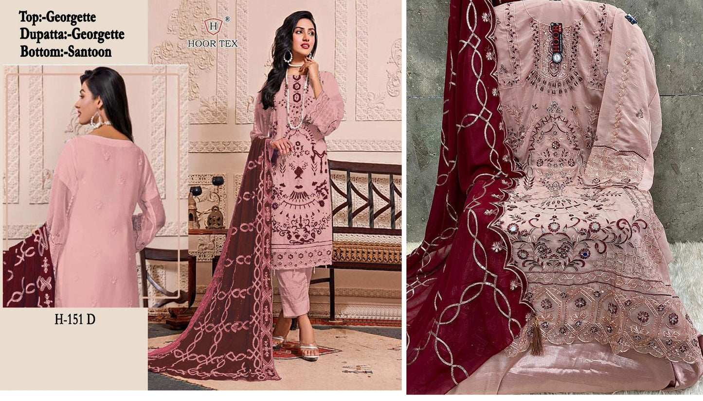 H-151D Hoor Tex Pakistani Salwar Suits