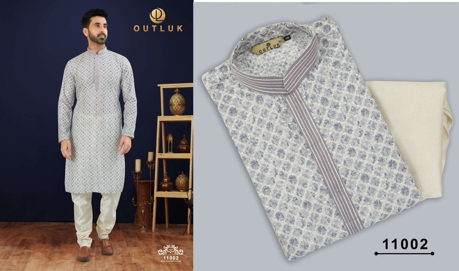 11002 Wedding Collection Vol 11 Outluk Mens Kurta Pyjama