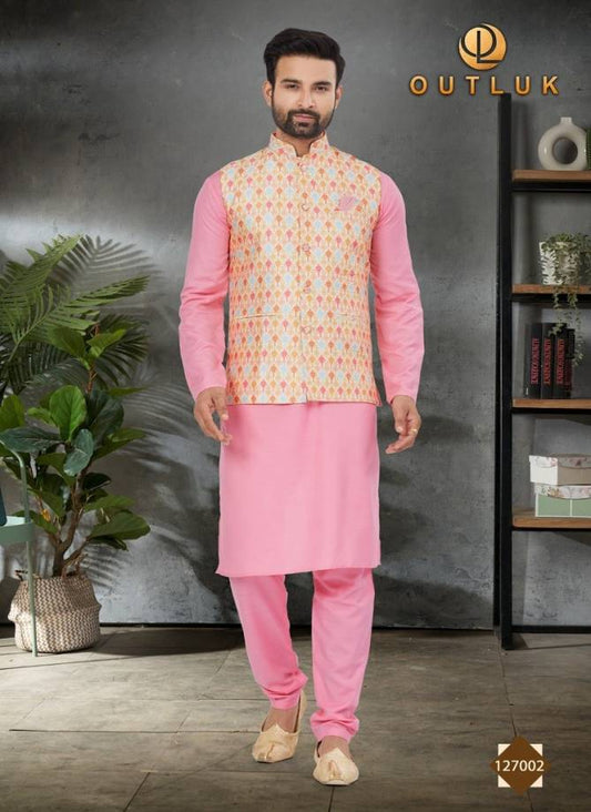 127002 Wedding Collection Vol 127 Outluk Cotton Mens Kurta Pyjama
