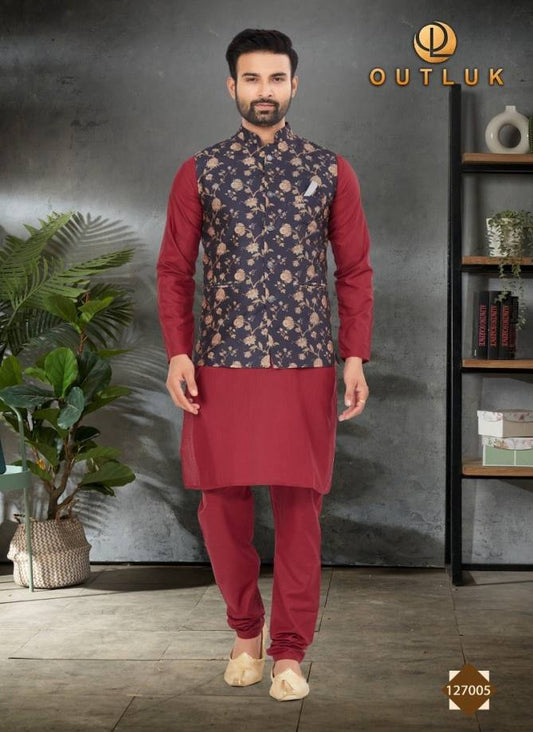 127005 Wedding Collection Vol 127 Outluk Cotton Mens Kurta Pyjama