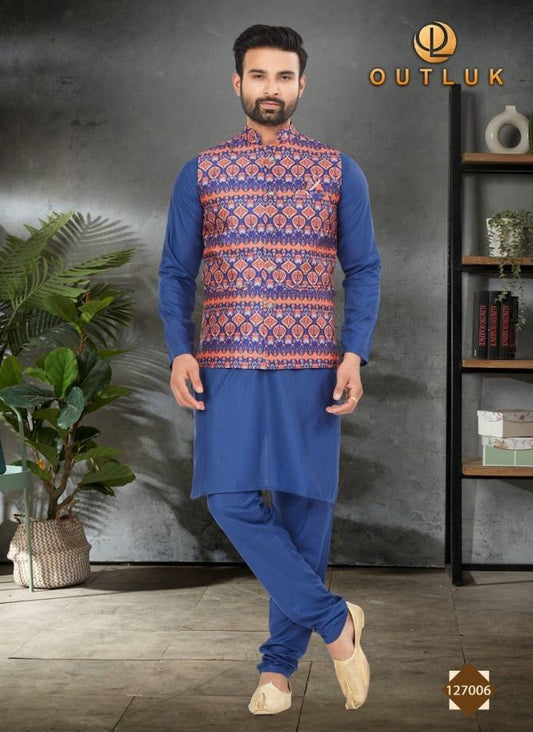 127006 Wedding Collection Vol 127 Outluk Cotton Mens Kurta Pyjama