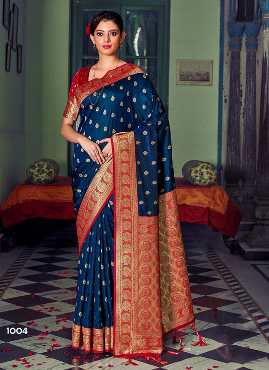 1004 Banarasi Silk Sangam Sarees
