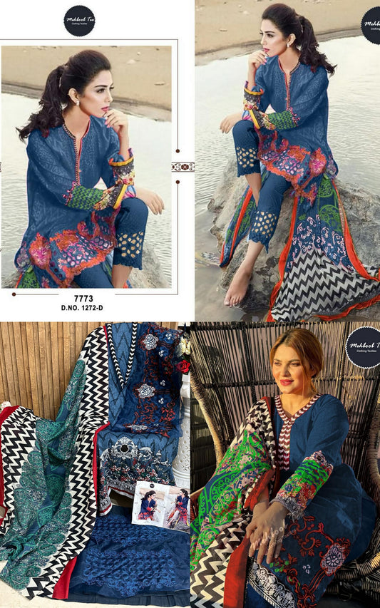 1272-D Mehboob Tex Pure Cotton Pakistani Patch Suits