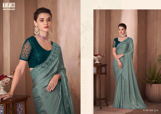 1115-D Sandalwood Tfh Sarees