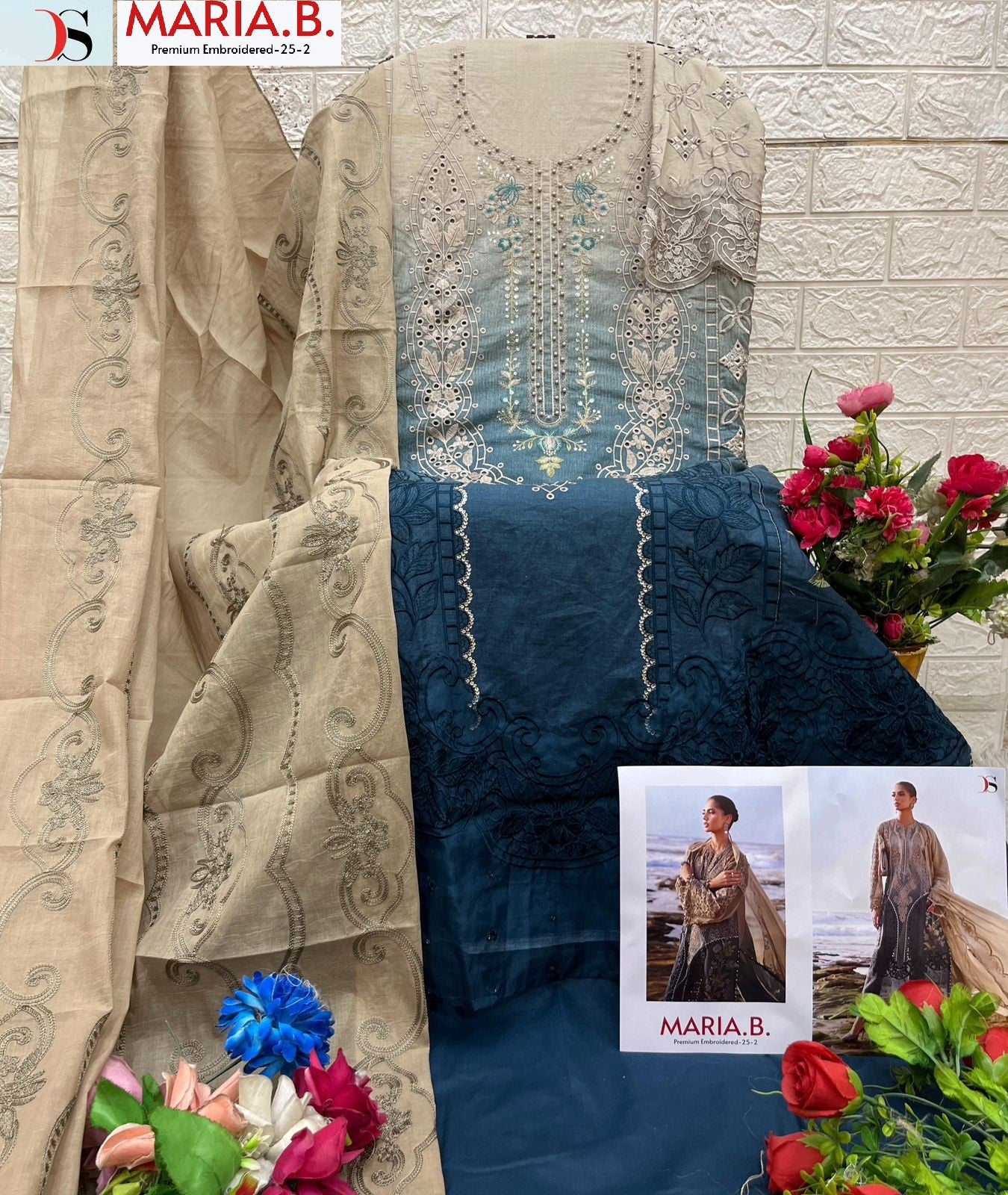 1285-A Maria B Premium Embroidered-25-2 Deepsy Pure Cotton Pakistani Salwar Suits