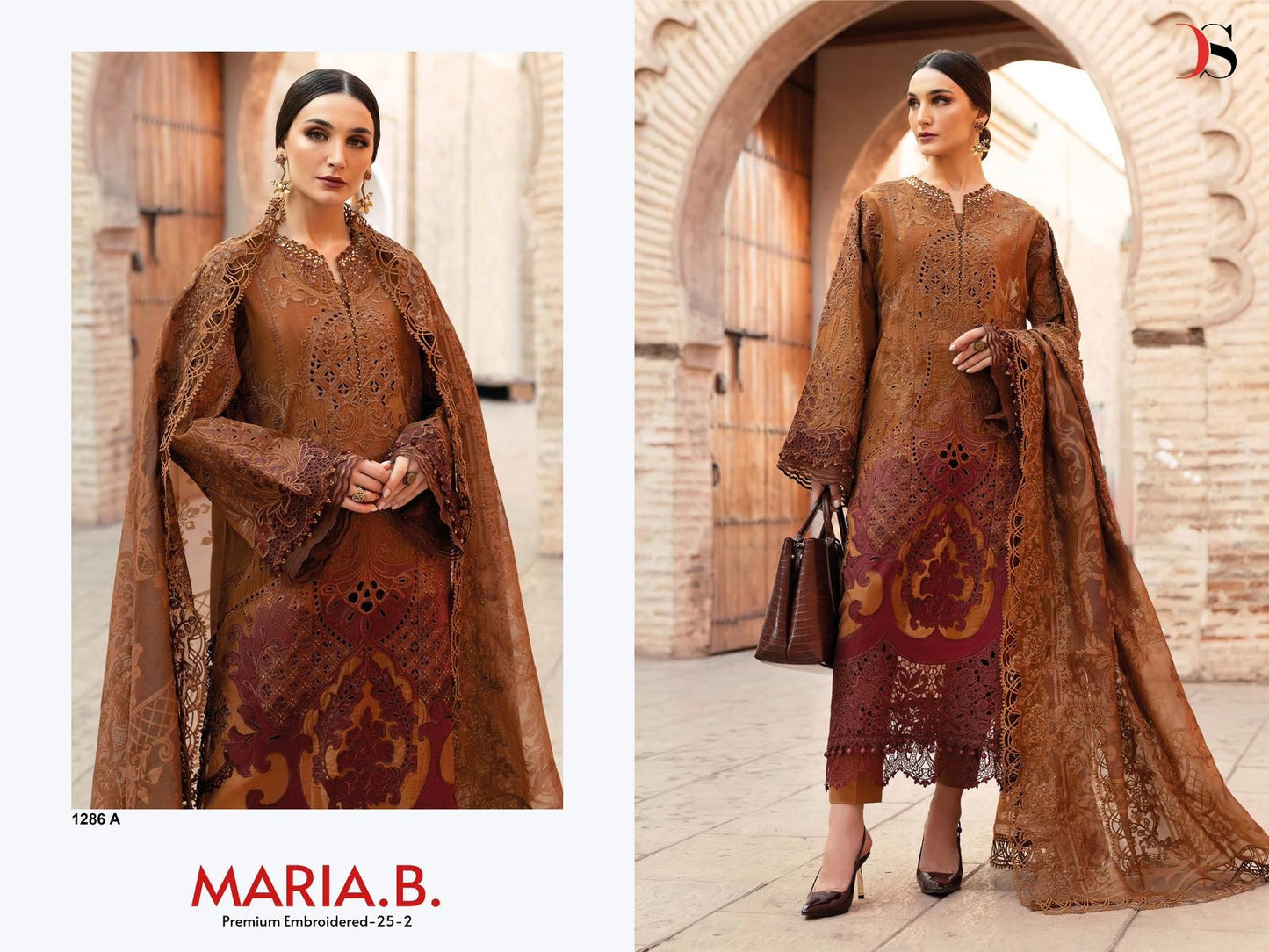 1286 A Maria B Premium Embroidered 25-2 Deepsy Embroidery Pakistani Patch Suits