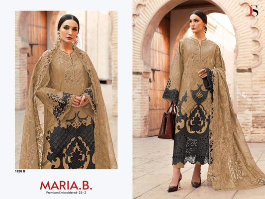 1286 B Maria B Premium Embroidered 25-2 Deepsy Embroidery Pakistani Patch Suits