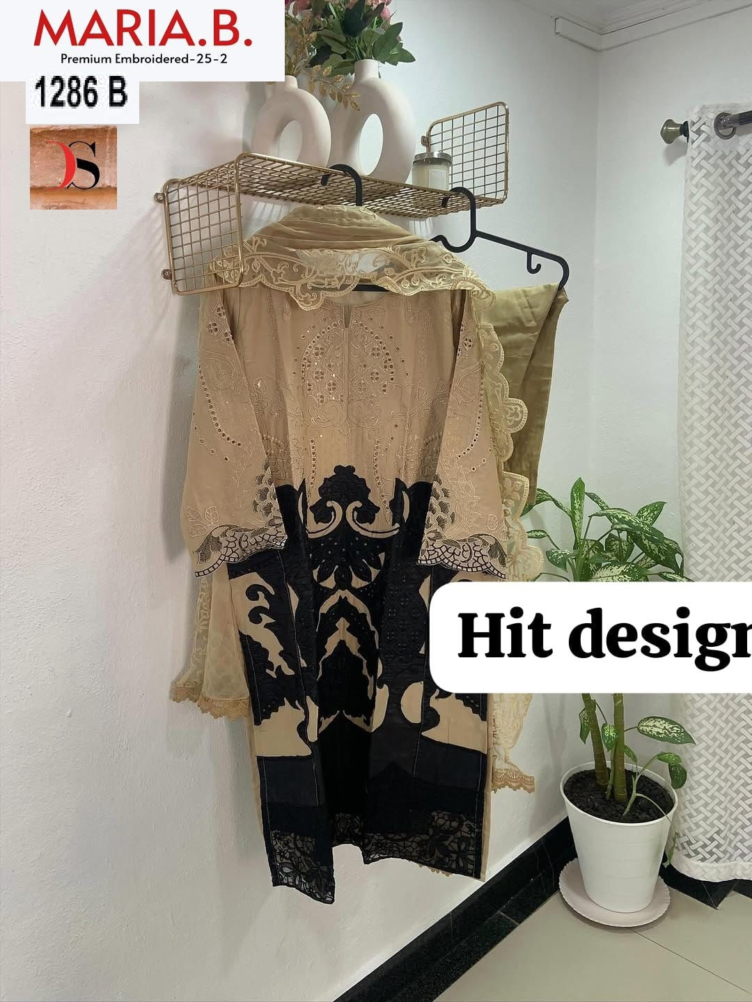 1286 B Maria B Premium Embroidered 25-2 Deepsy Embroidery Pakistani Patch Suits