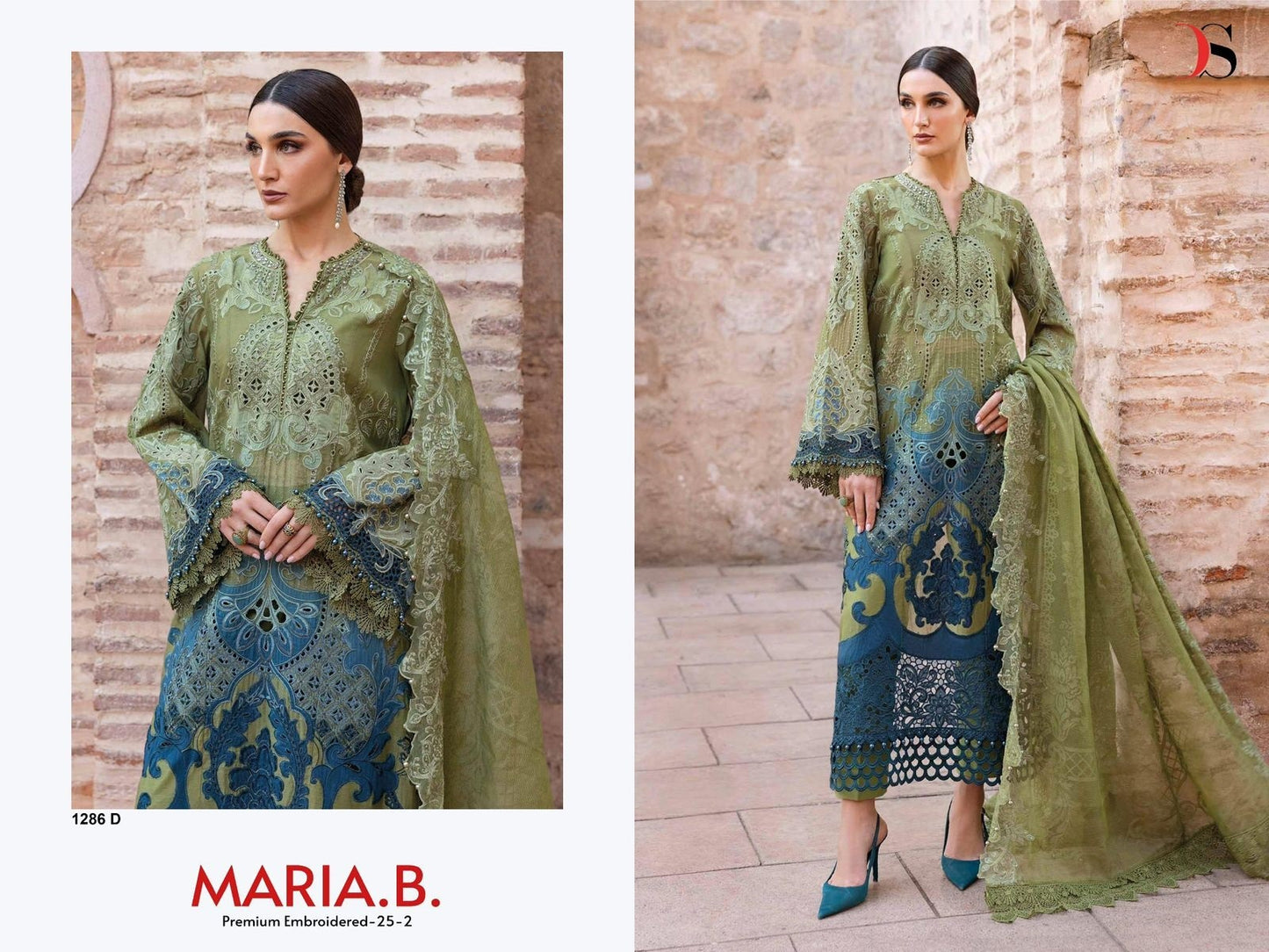 1286 D Maria B Premium Embroidered 25-2 Deepsy Embroidery Pakistani Patch Suits