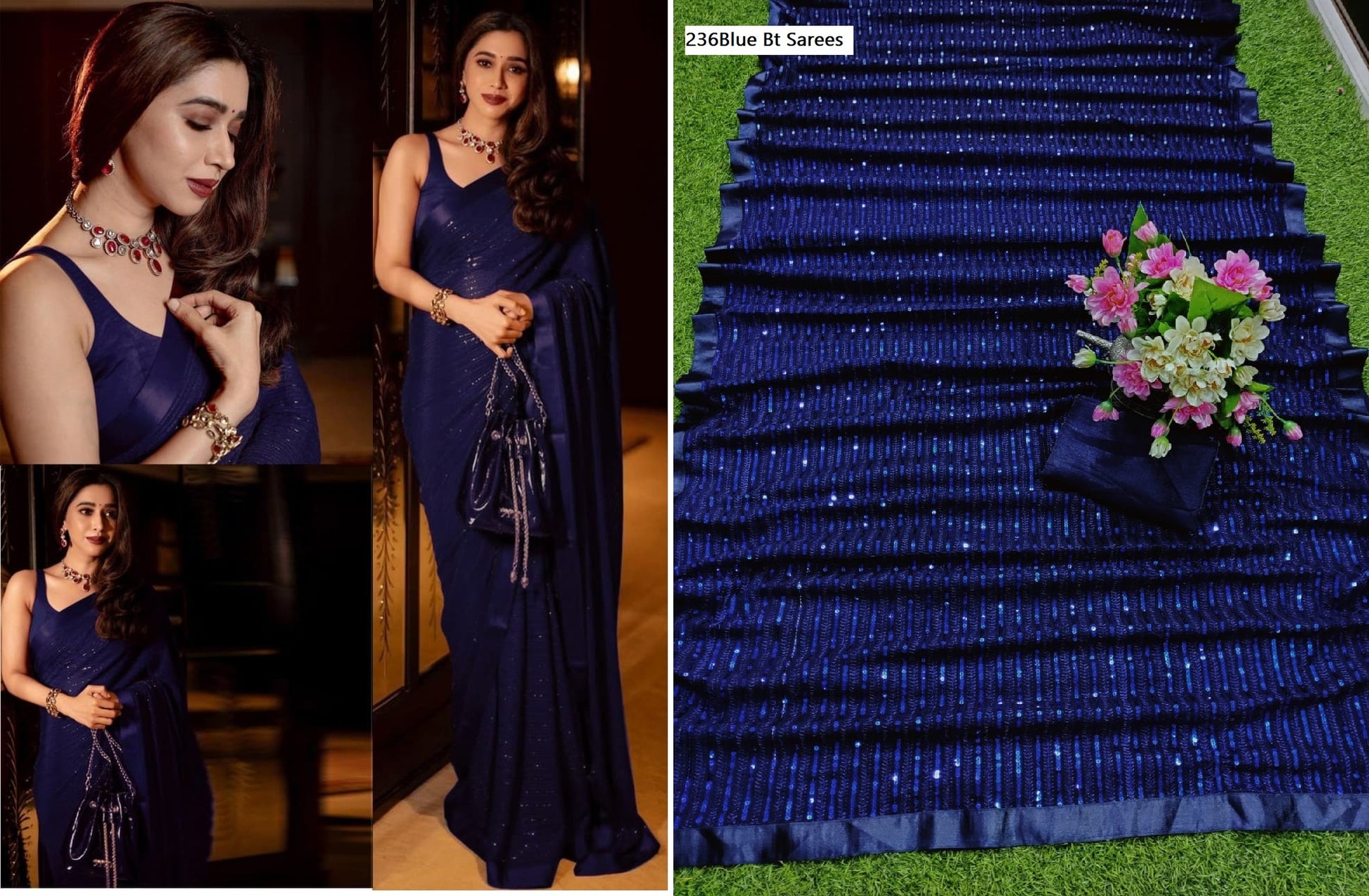 236Blue Bt Sarees