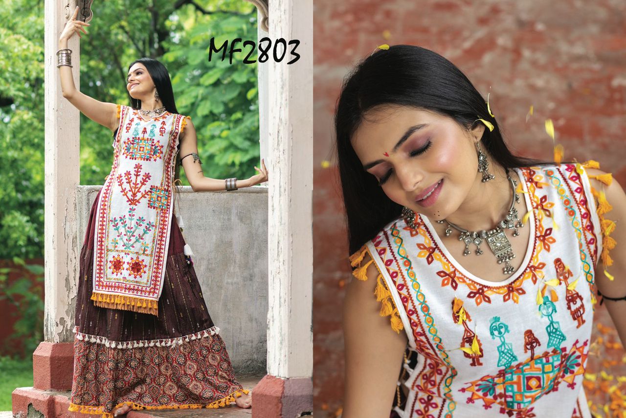 2803 Msm Kurti Skirt Set