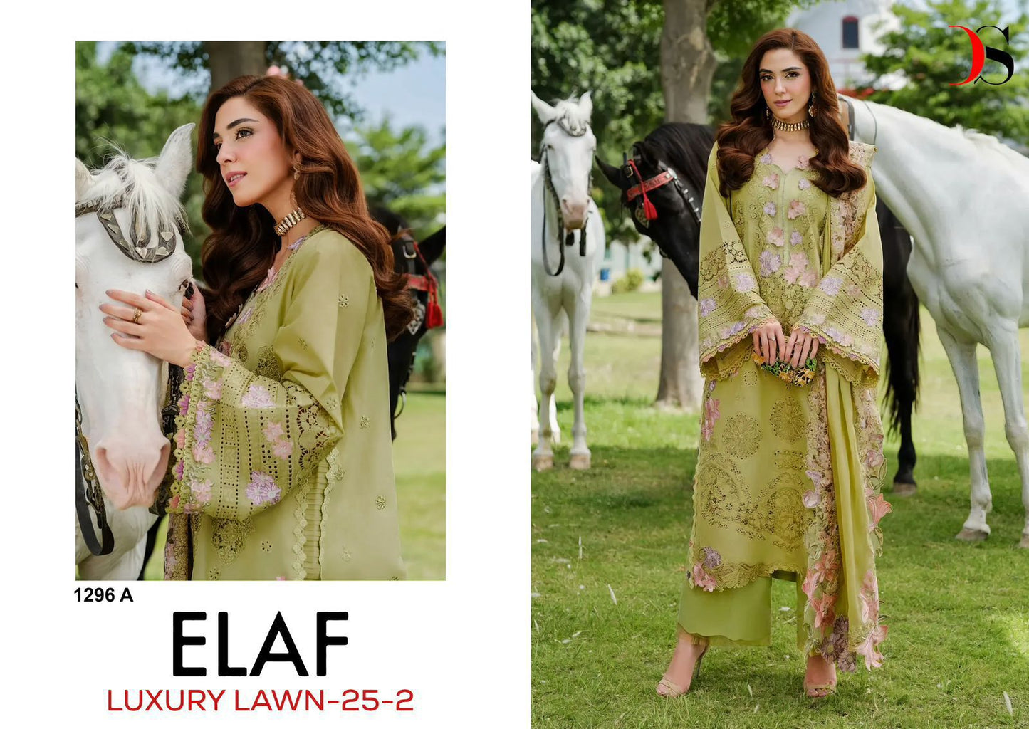 1296-A Elaf Luxury Lawn 25-2 Deepsy Pure Cotton Pakistani Salwar Suits