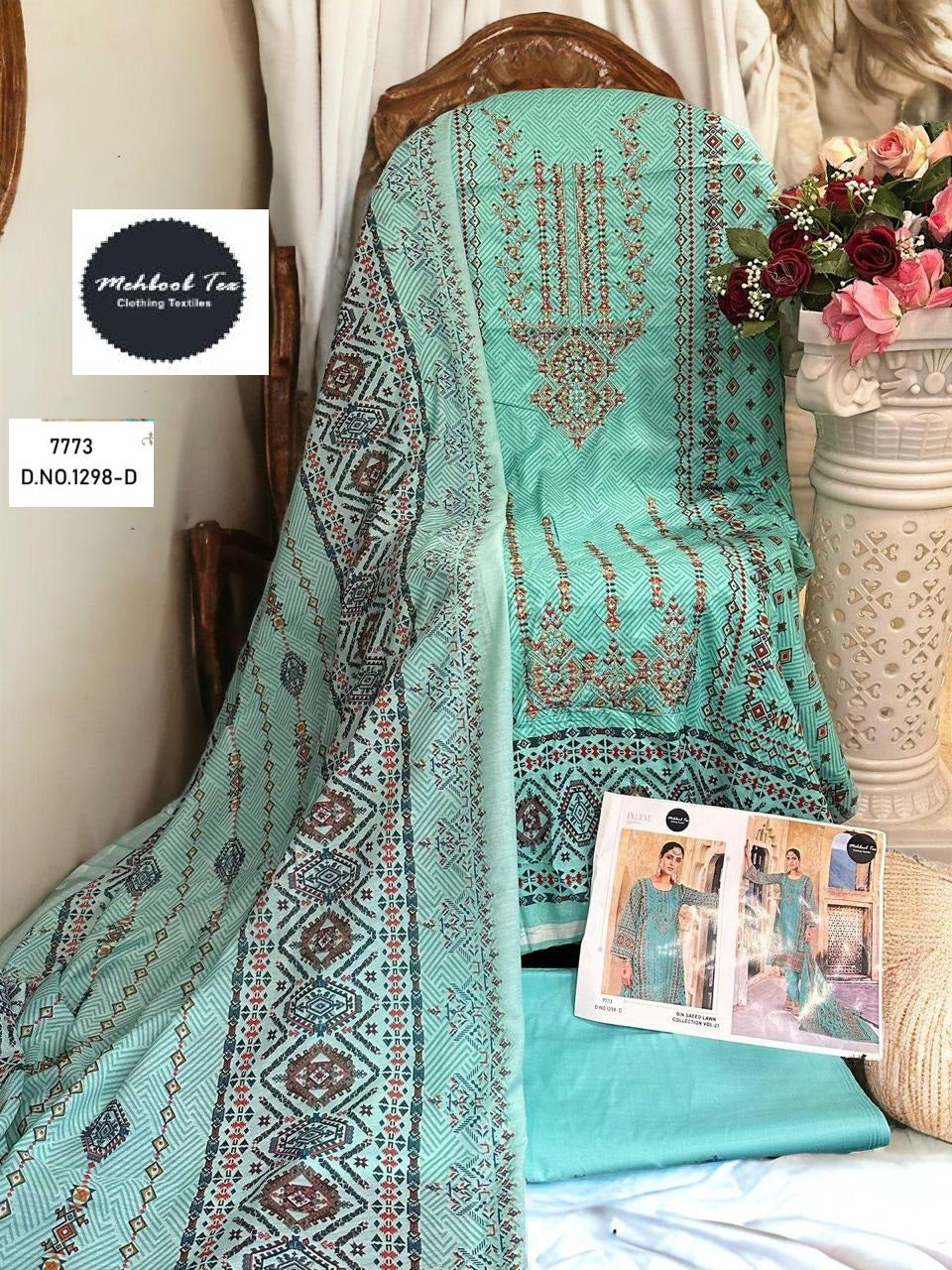 1298-D Mehboob Tex Embroidery Pakistani Salwar Suits