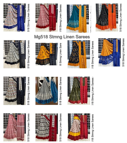 Mg518 Stmng Linen Sarees