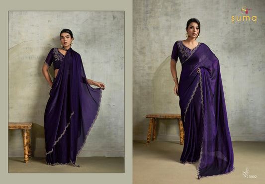 13002 Amelia Suma Designer Fendy Chiffon Sarees