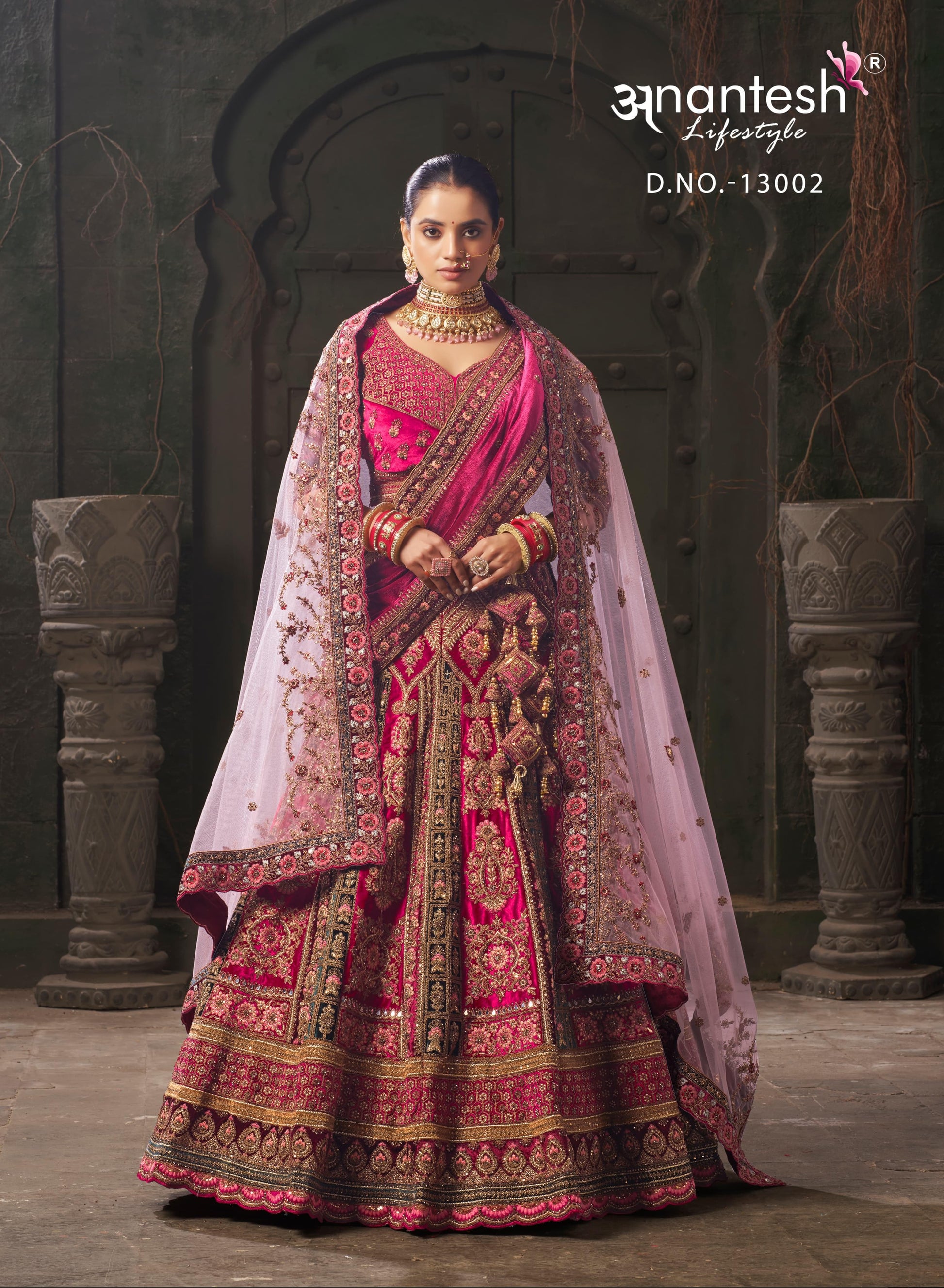 13002 Wedding Bride Vol 1 Anantesh Velvet Bridal Lehenga Choli